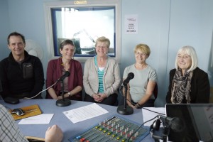John Horscroft with Betty-Ann, Jan, Pauline and Shirley in the Sheffield Live studio
