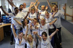 Sheffield Chamber of Commerce Staff modelling the exclusive Grand Depart T-shirts