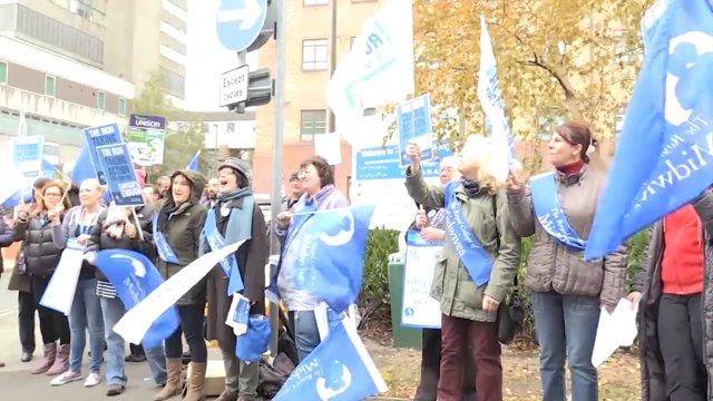 NHS workers take strike action