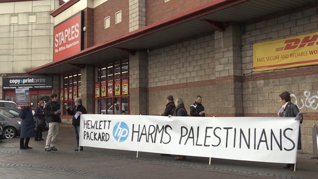 Palestine campaigners call to boycott HP in Sheffield protest