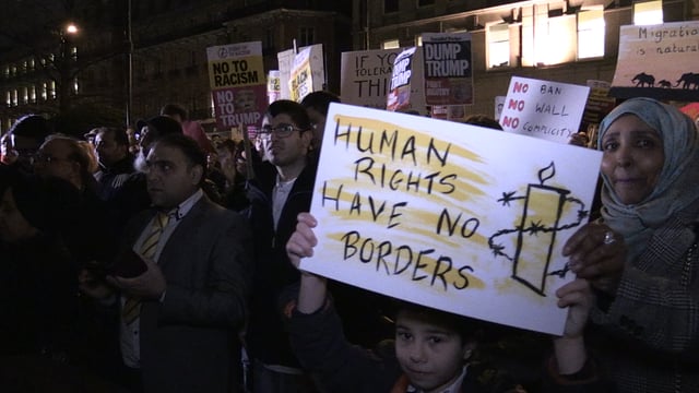 Thousands join anti-Trump protest at Sheffield Town Hall