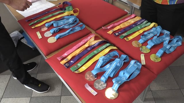 Swimming medals on show at Special Olympics 2017