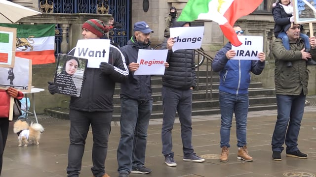 Iranians stage freedom protest outside Town Hall