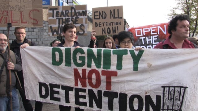 Campaigners protest against refugee detentions