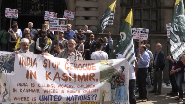 Sheffield Kashmiris in Town Hall protest